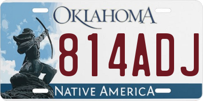 OK license plate 814ADJ