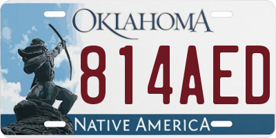 OK license plate 814AED