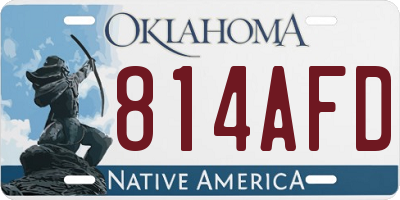 OK license plate 814AFD