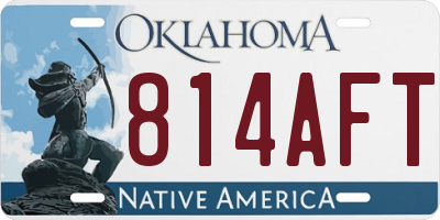OK license plate 814AFT
