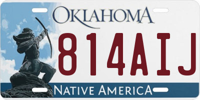 OK license plate 814AIJ