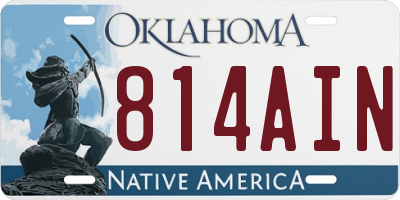 OK license plate 814AIN