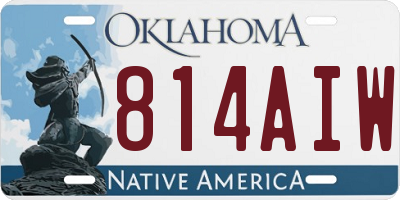 OK license plate 814AIW