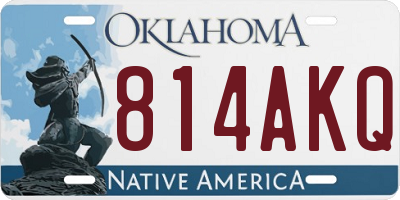 OK license plate 814AKQ