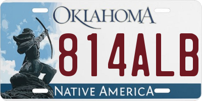 OK license plate 814ALB