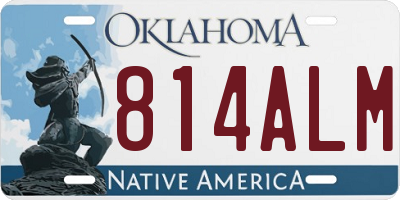 OK license plate 814ALM