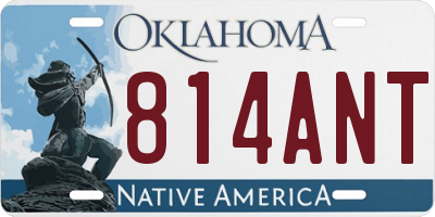 OK license plate 814ANT