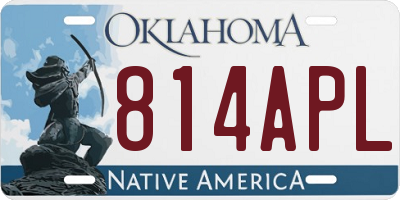OK license plate 814APL