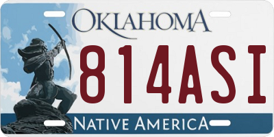 OK license plate 814ASI