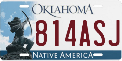 OK license plate 814ASJ