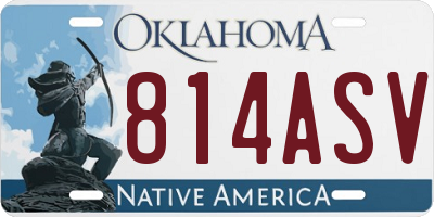 OK license plate 814ASV