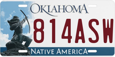 OK license plate 814ASW