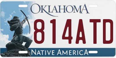 OK license plate 814ATD