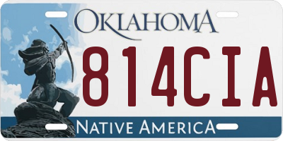 OK license plate 814CIA
