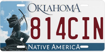 OK license plate 814CIN