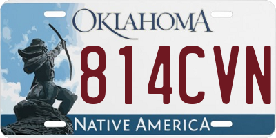 OK license plate 814CVN