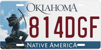 OK license plate 814DGF