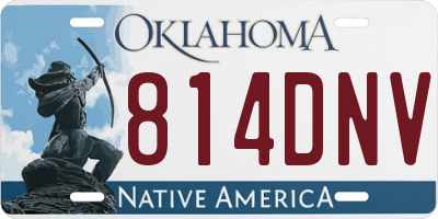 OK license plate 814DNV