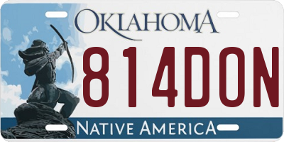 OK license plate 814DON