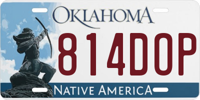 OK license plate 814DOP