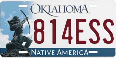 OK license plate 814ESS
