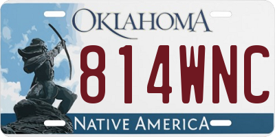 OK license plate 814WNC