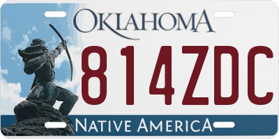 OK license plate 814ZDC
