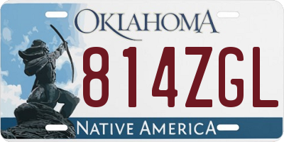OK license plate 814ZGL