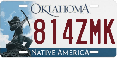 OK license plate 814ZMK