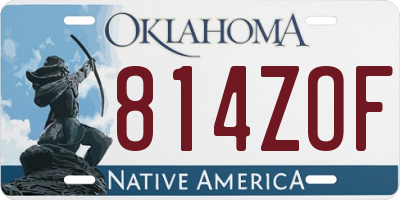 OK license plate 814ZOF