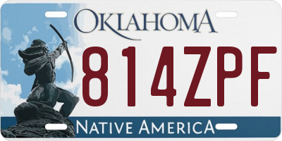 OK license plate 814ZPF