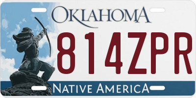 OK license plate 814ZPR