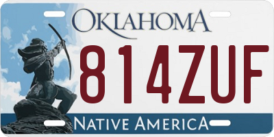 OK license plate 814ZUF