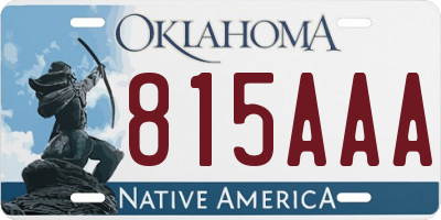 OK license plate 815AAA