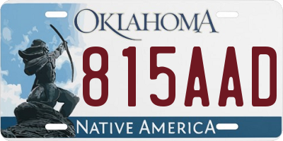 OK license plate 815AAD