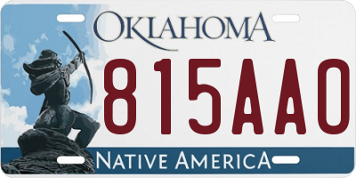 OK license plate 815AAO