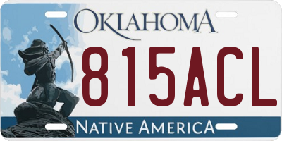 OK license plate 815ACL