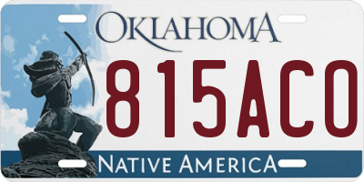 OK license plate 815ACO