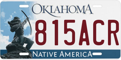 OK license plate 815ACR