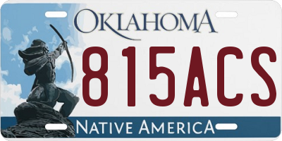 OK license plate 815ACS