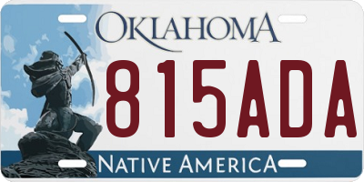 OK license plate 815ADA