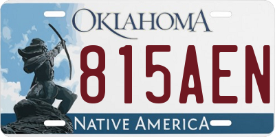 OK license plate 815AEN