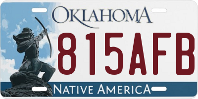 OK license plate 815AFB