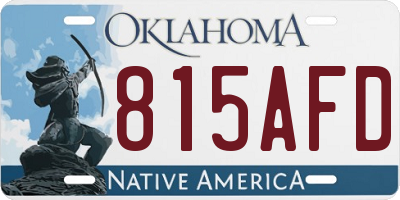 OK license plate 815AFD