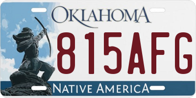 OK license plate 815AFG