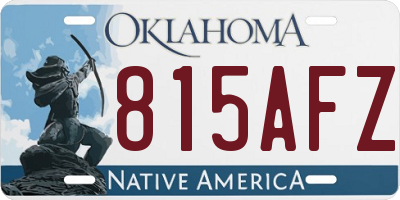 OK license plate 815AFZ