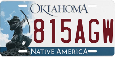 OK license plate 815AGW
