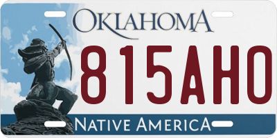 OK license plate 815AHO