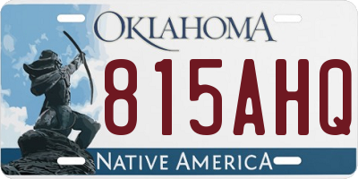 OK license plate 815AHQ