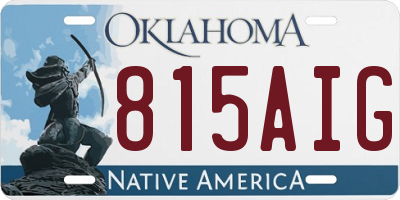 OK license plate 815AIG